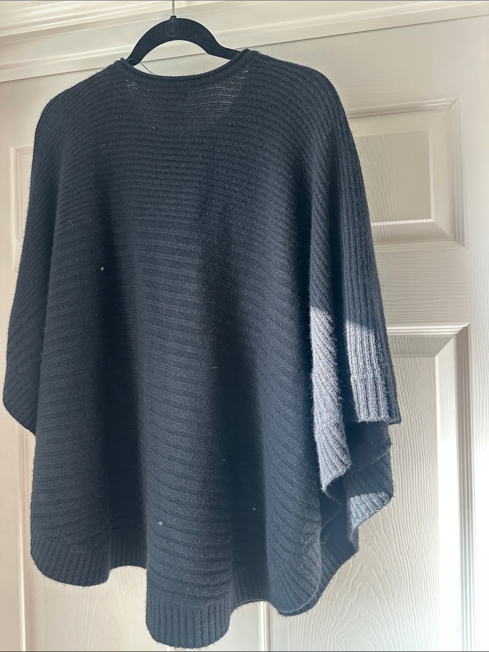 Nordstrom Black Ribbed Poncho Sweater
